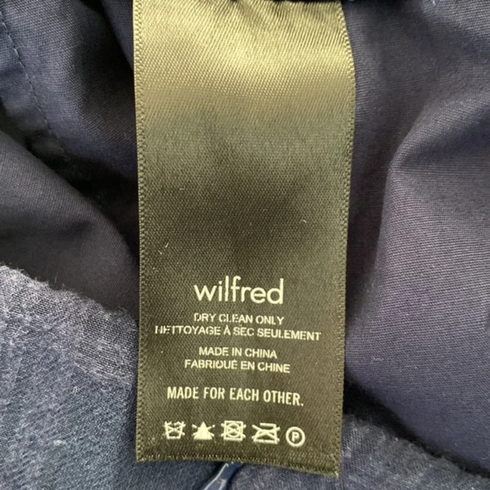 Aritzia Wilfred Navy Pursuit Faux Wrap Mini Skirt Size S - Picture 8 of 9